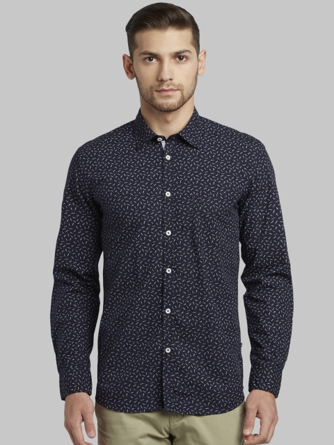 

Parx Men Blue Slim Fit Printed Casual Shirt