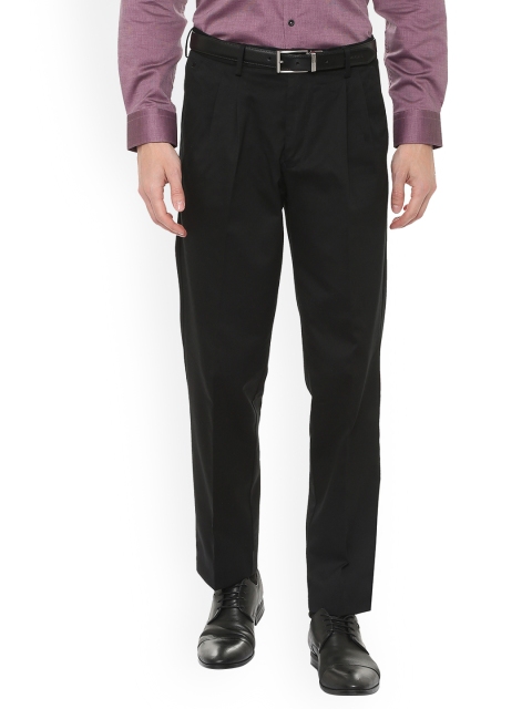 

Louis Philippe Men Black Regular Fit Solid Formal Trousers