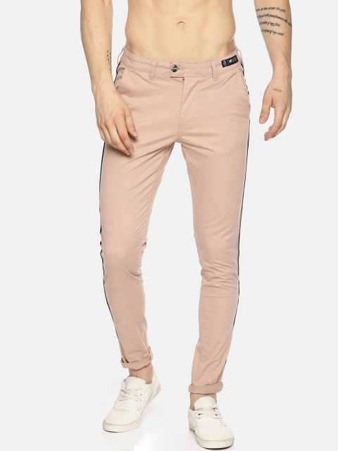 

KULTPRIT Men Peach-Coloured Skinny Fit Solid Regular Trousers