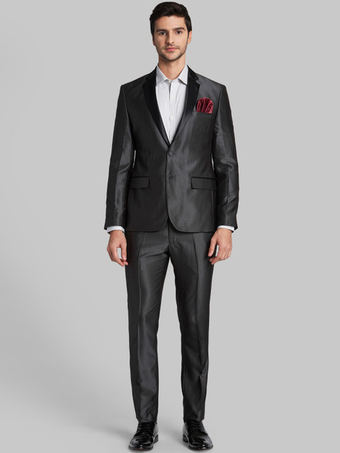 

Parx Men Grey Solid Regular-Fit Single-Breasted Formal Suit