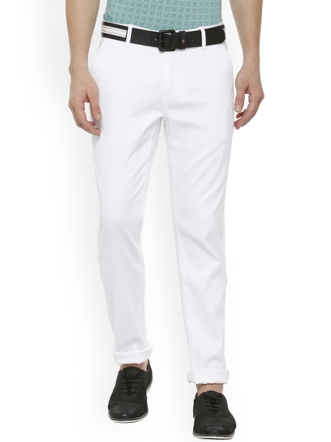 

Allen Solly Men White Slim Fit Solid Regular Trousers
