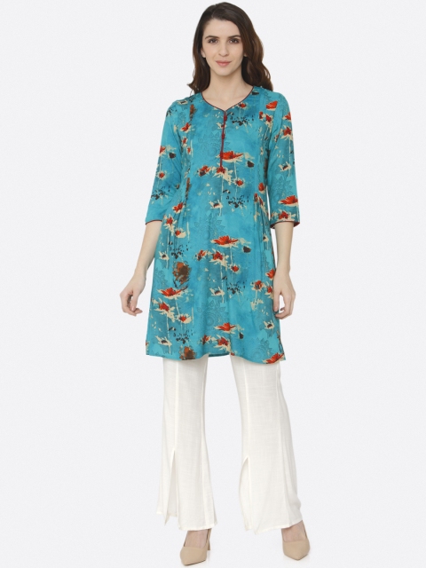 

Shiloh Women Blue Printed Anarkali Kurti