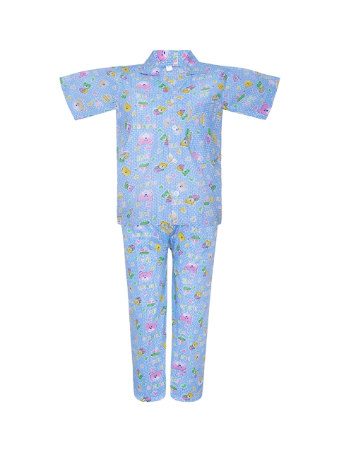 

Punkster Boys Blue Printed Night Suit 6587C