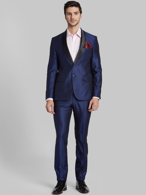 

Parx Men Blue Solid Regular-Fit Tuxedo Formal Suit