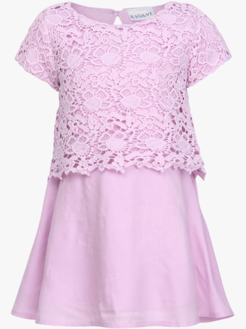 

Playdate Girls Lavender Layered Lace A-Line Dress