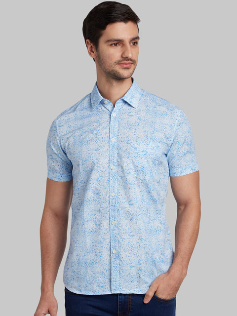 

Parx Men Blue Slim Fit Printed Casual Shirt