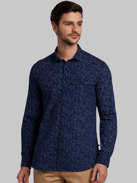 

Parx Men Blue Slim Fit Printed Casual Shirt