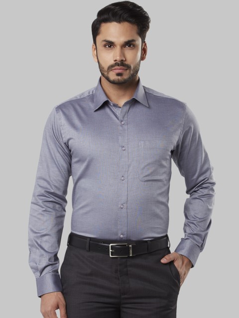 

Raymond Men Grey Slim Fit Self Design Formal Shirt