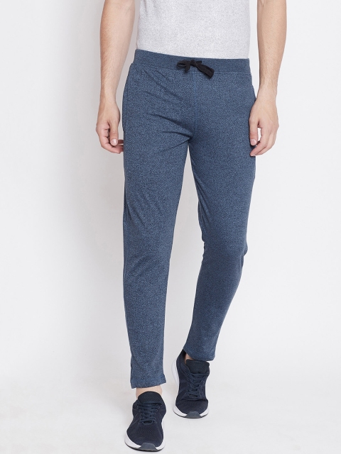 

Okane Men Blue Self Design Slim-Fit Track Pants