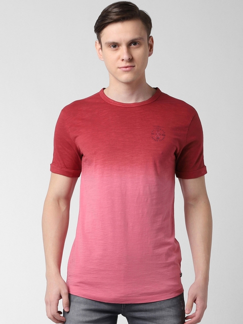 

Peter England Casuals Men Pink Dyed Round Neck T-shirt