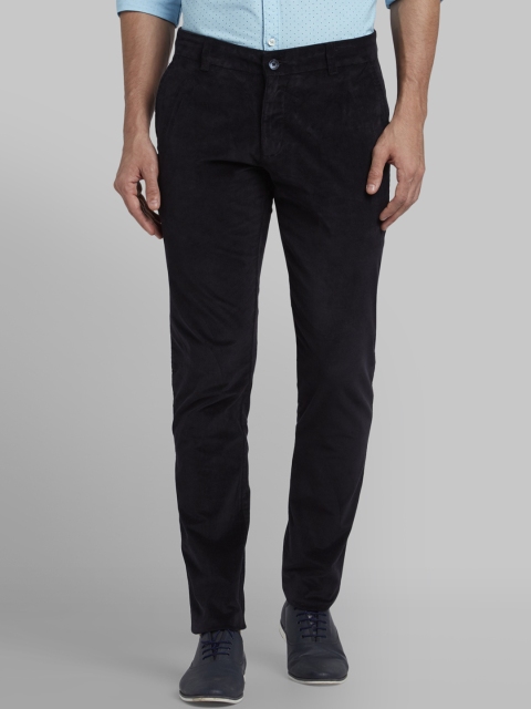 

Parx Men Navy Blue Tapered Fit Solid Regular Trousers