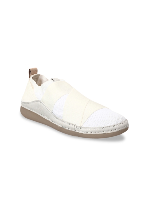 

Clarks Women White Slip-On Sneakers