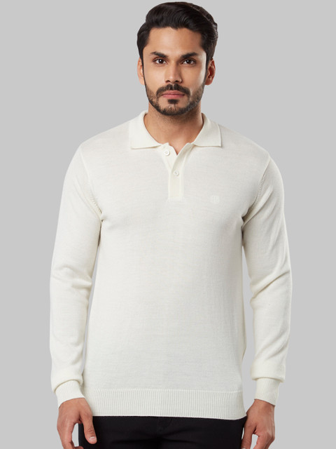 

Raymond Men White Solid Sweater