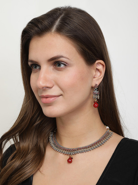 

AccessHer German Silver and Gold Plating Jewellery Set