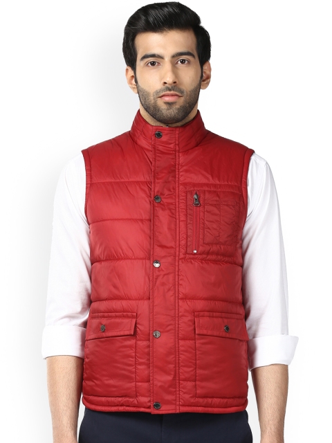 

Park Avenue Men Red Solid Jacket