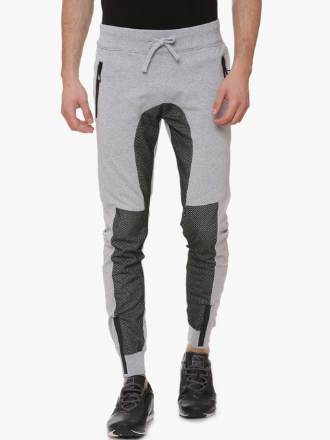 

Campus Sutra Men Grey Melange Solid Slim-Fit Joggers