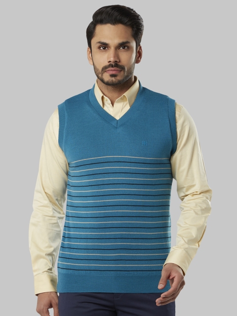 

Raymond Men Blue Striped Sweater