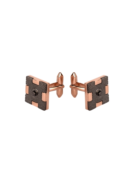 

JEWEL JUNCTION Gold-Toned Square Cufflinks