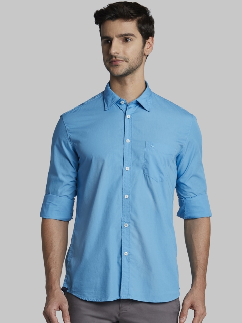 

Parx Men Blue Slim Fit Solid Casual Shirt