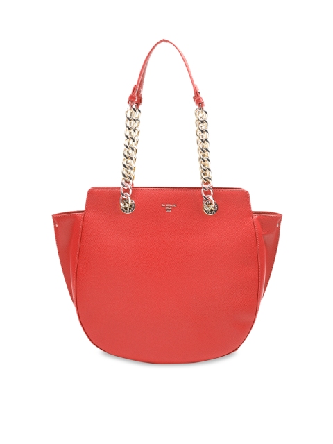 

Da Milano Red Solid Leather Handheld Bag