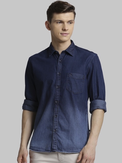 

Parx Men Blue Slim Fit Colourblocked Casual Shirt