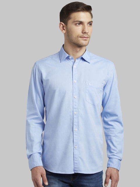 

Parx Men Blue Slim Fit Solid Casual Shirt
