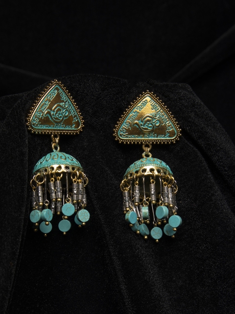

AKS Women Gold-Plated & Handcrafted Dome Shaped Jhumkas