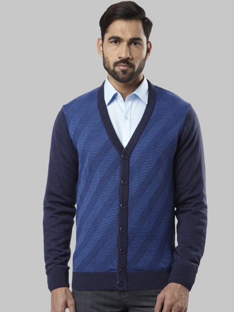 

Raymond Men Blue Striped Pullover