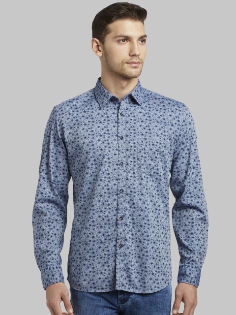 

Parx Men Blue Slim Fit Printed Casual Shirt