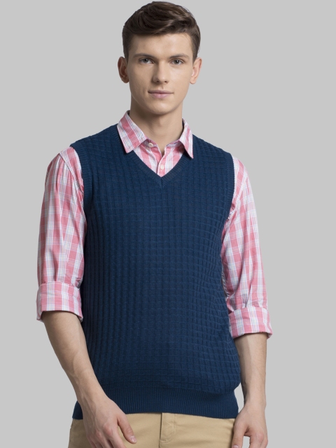 

Parx Men Blue Self Design Sweater