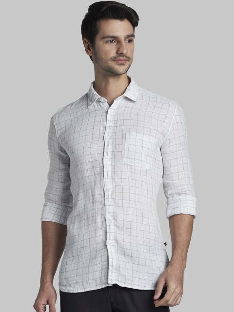 

Parx Men White Slim Fit Checked Casual Shirt