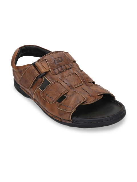 

ID Men Tan Brown Leather Comfort Sandals