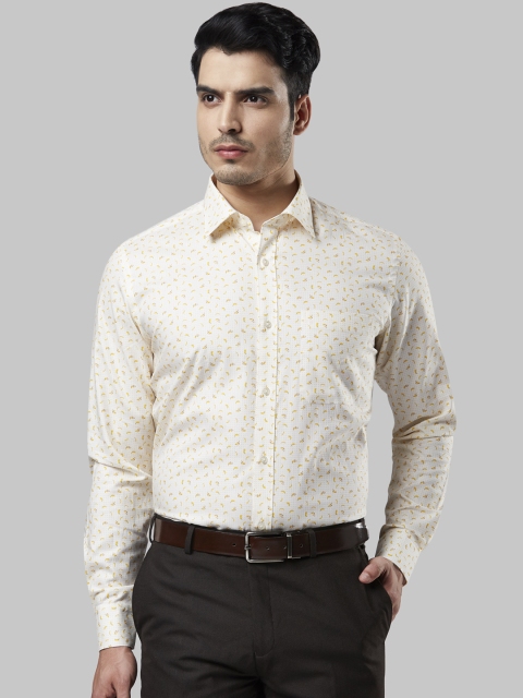 

Raymond Men Yellow Regular Fit Printed Formal Shirt