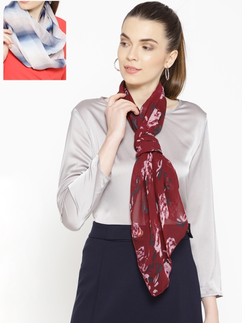 

Trend Arrest Women Pack Of 2 Printed Scarves, Blue