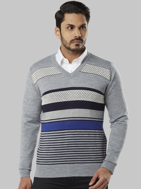 

Raymond Men Blue Striped Sweater