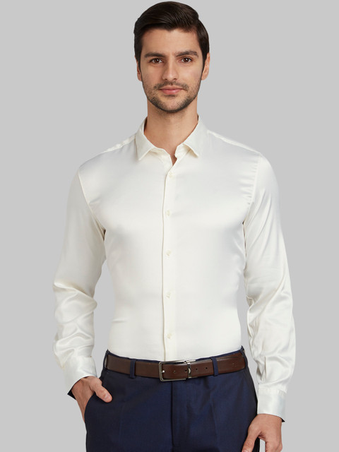 

Parx Men Cream-Coloured Slim Fit Solid Casual Shirt