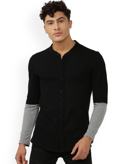 

Campus Sutra Men Black Regular Fit Solid Casual Shirt