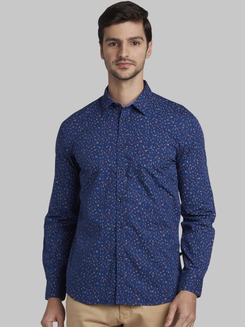 

Parx Men Blue Slim Fit Printed Casual Shirt