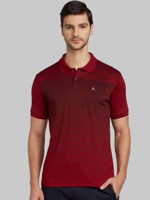 

Parx Men Maroon Printed Polo Collar T-shirt