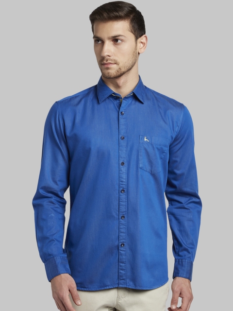 

Parx Men Blue Slim Fit Solid Casual Shirt