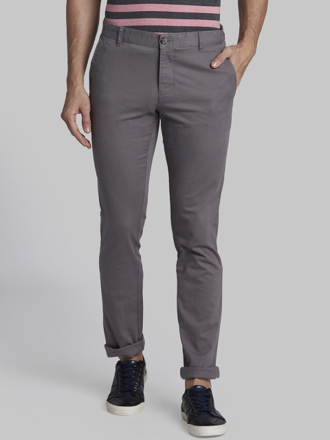 

Parx Men Taupe Tapered Fit Solid Regular Trousers