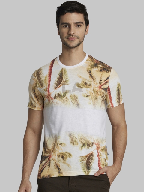 

Parx Men White Printed Round Neck T-shirt