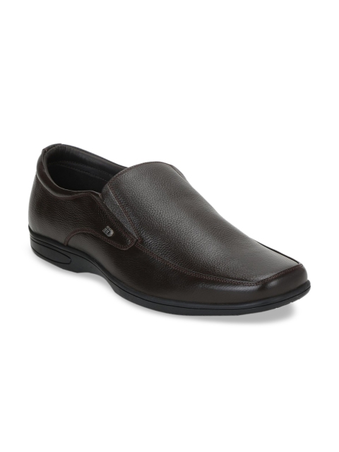 

ID Men Brown Leather Formal Slip-Ons