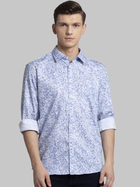 

Parx Men Blue Slim Fit Printed Casual Shirt