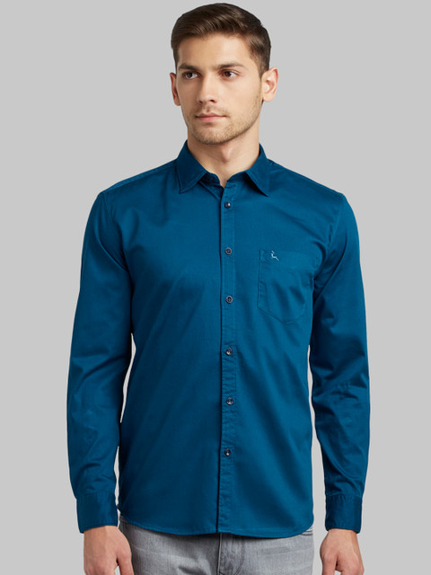

Parx Men Blue Slim Fit Solid Casual Shirt