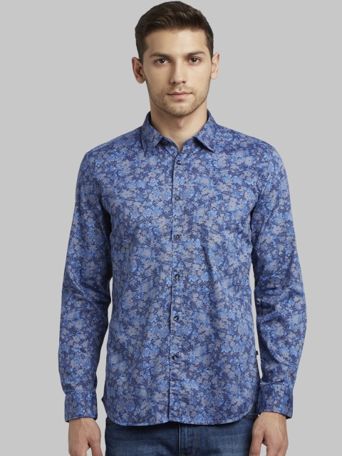 

Parx Men Blue Slim Fit Printed Casual Shirt