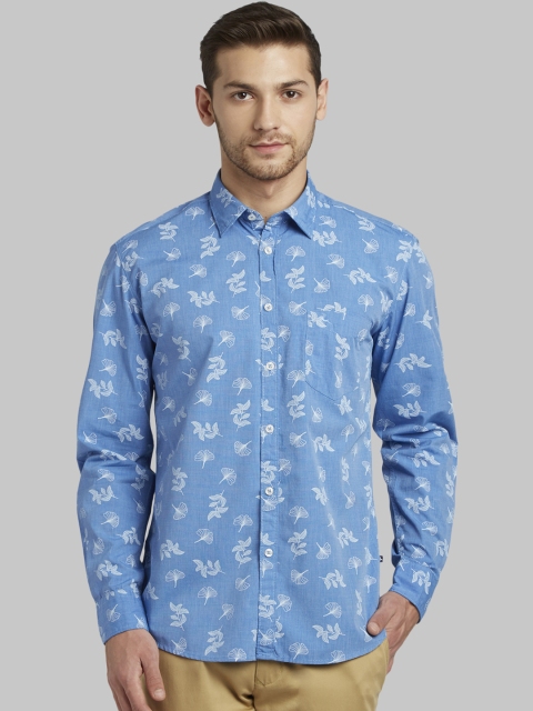 

Parx Men Blue Slim Fit Printed Casual Shirt