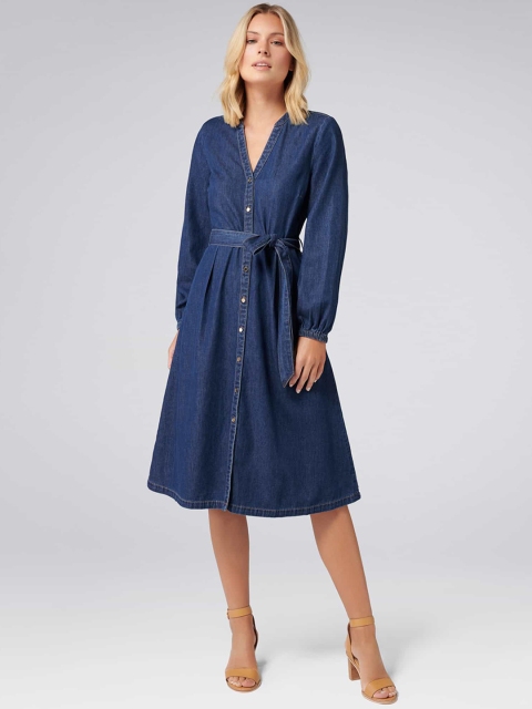 

Forever New Women Blue Shirt Dress