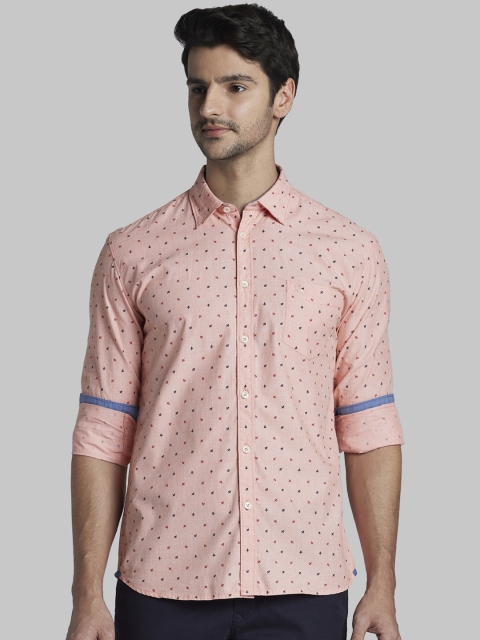 

Parx Men Pink Slim Fit Printed Casual Shirt