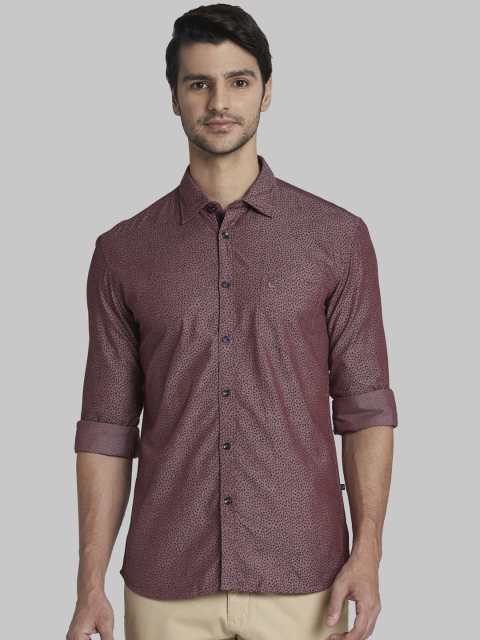 

Parx Men Mauve Slim Fit Printed Casual Shirt